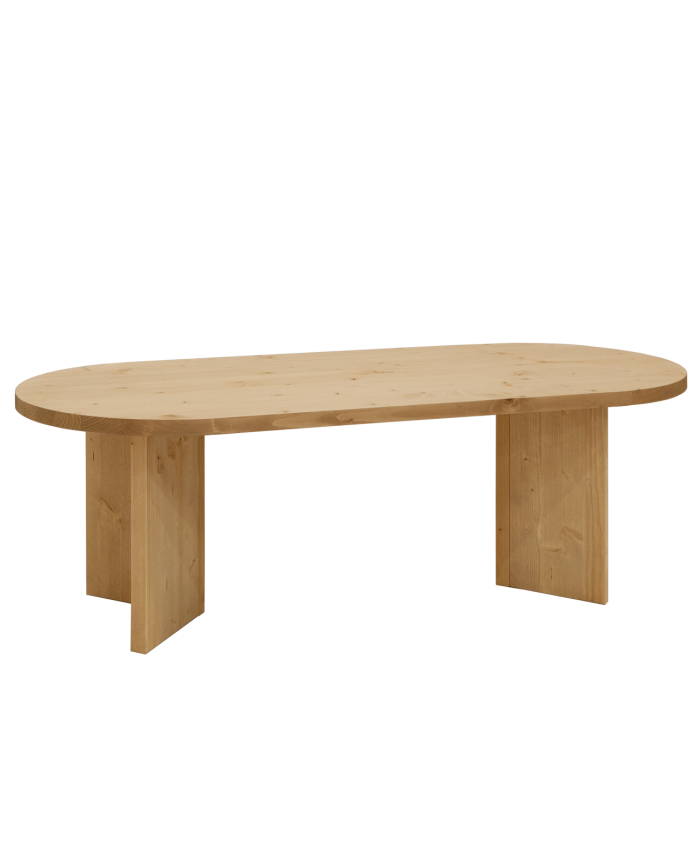 Deco wood Mesa de centro de madera maciza en tono roble medio de 120cm
