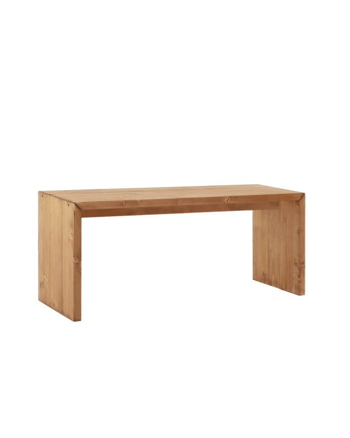 Deco Wood Mesa De Centro De Madera Maciza En Tono Roble Oscuro De 109 4x59x35cm