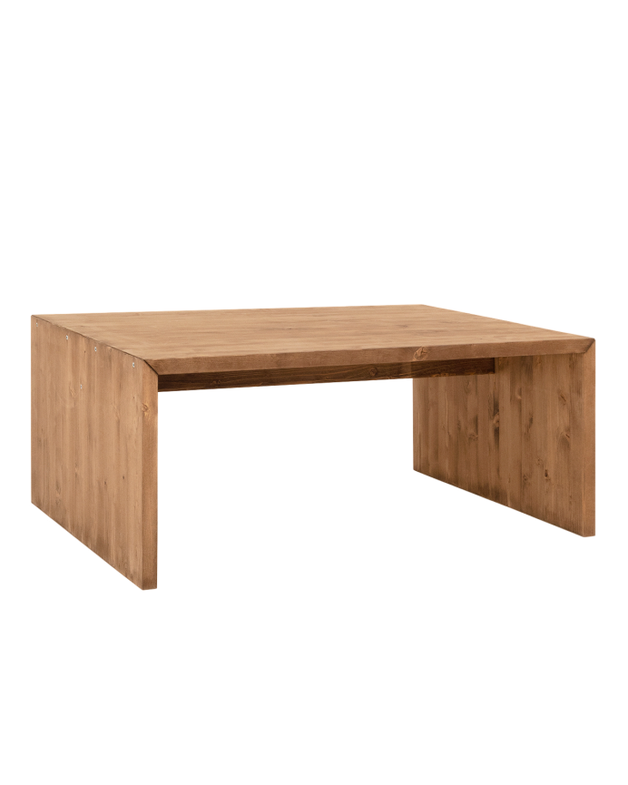 Deco Wood Mesa De Centro De Madera Maciza En Tono Roble Oscuro De 109 4x45x74cm