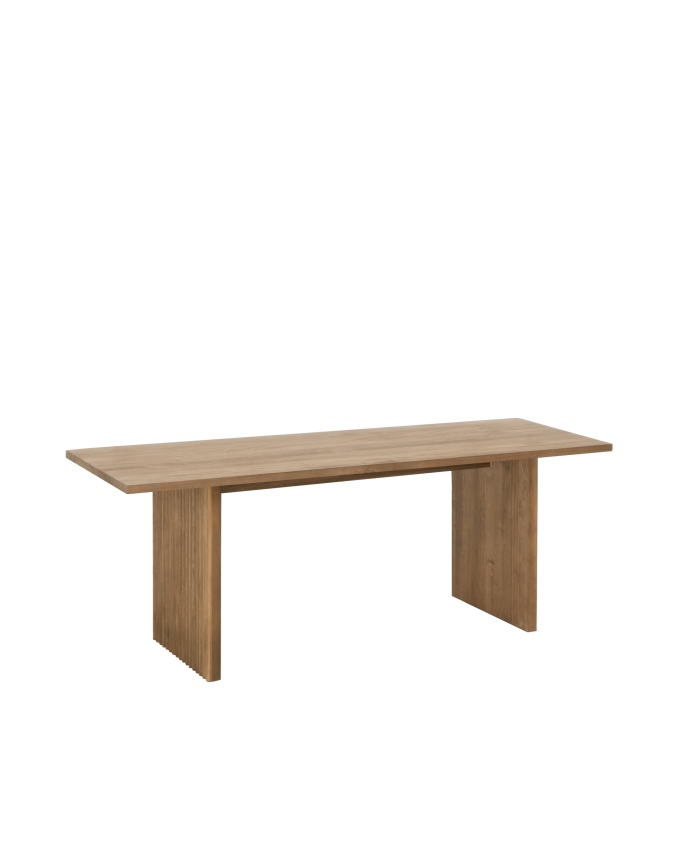 Deco wood Mesa de centro de madera maciza en tono roble oscuro de 120cm