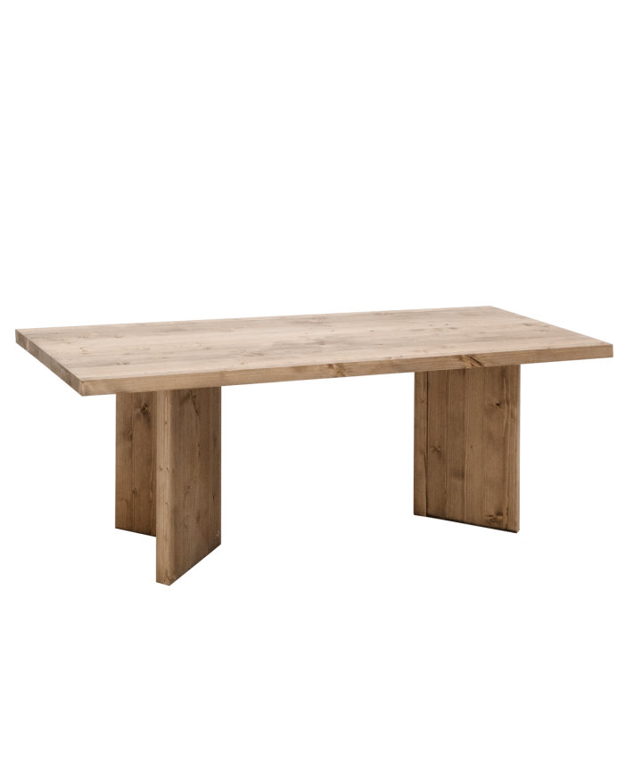 Deco wood Mesa de centro de madera maciza en tono roble oscuro de 120x55 cm