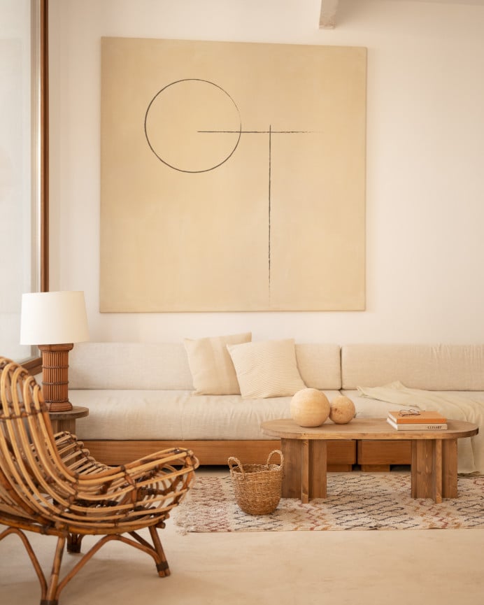 Deco Wood Mesa De Centro De Madera Maciza En Tono Roble Oscuro De 120x50cm