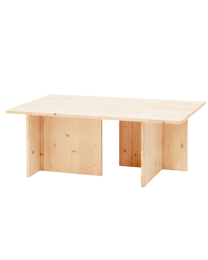 Deco wood Mesa de centro de madera maciza tono natural 40x100cm