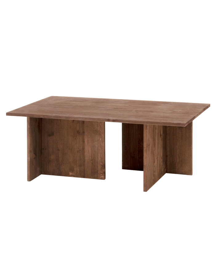 Deco Wood Mesa De Centro De Madera Maciza Tono Nogal 40x100cm