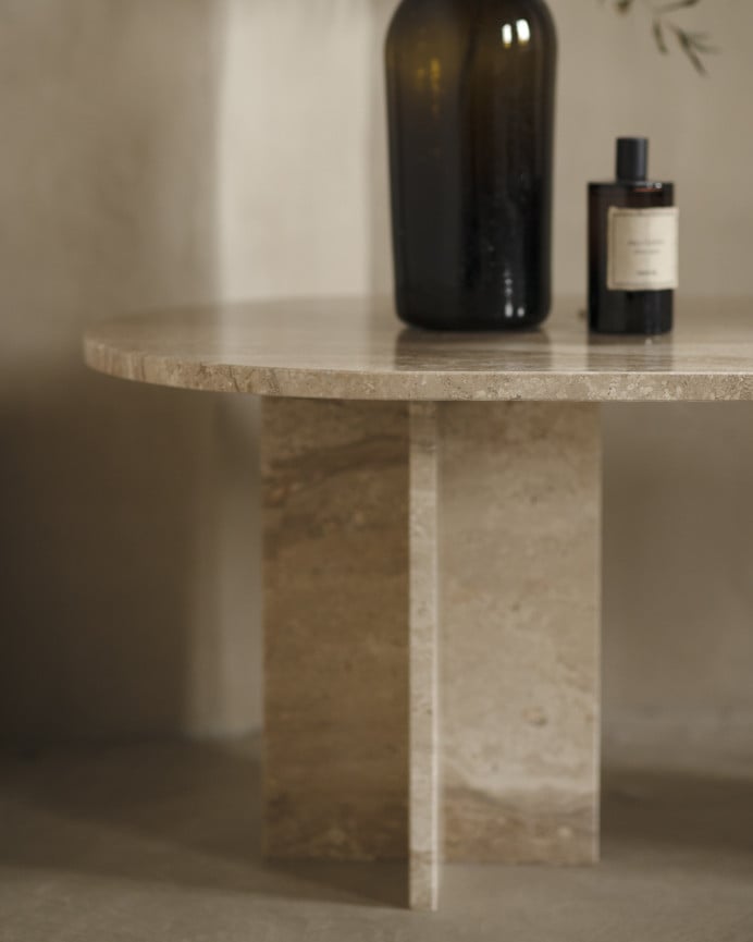 Deco Wood Mesa De Centro De Mármol Daino Reale De 120x50cm