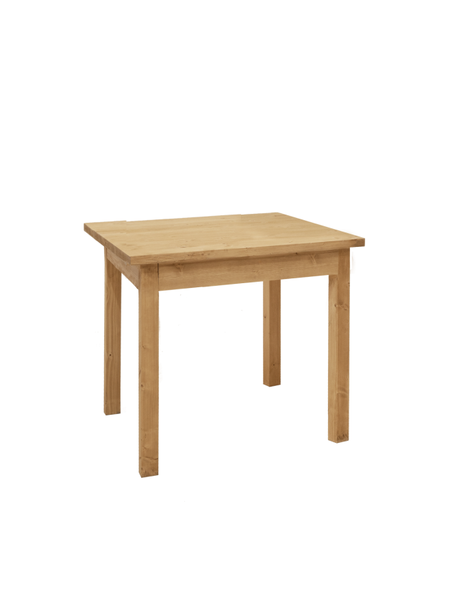 Deco wood Mesa de comedor cuadrada de madera maciza en tono roble medio de 80x80cm