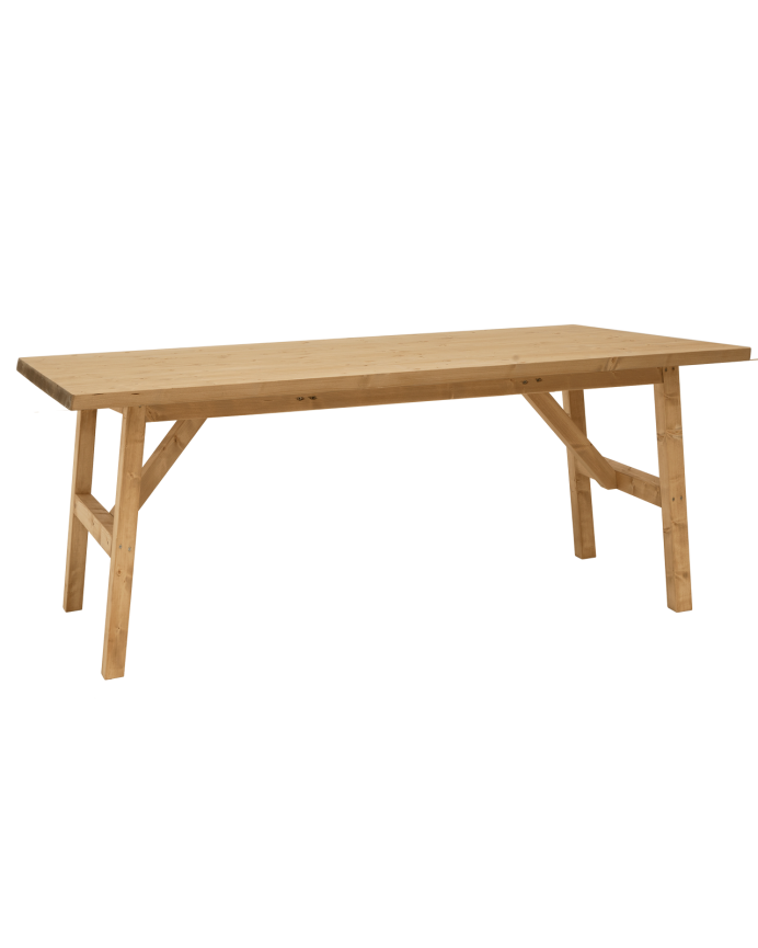 Deco Wood Mesa De Comedor De Madera Maciza Acabado Roble Medio De 120cm