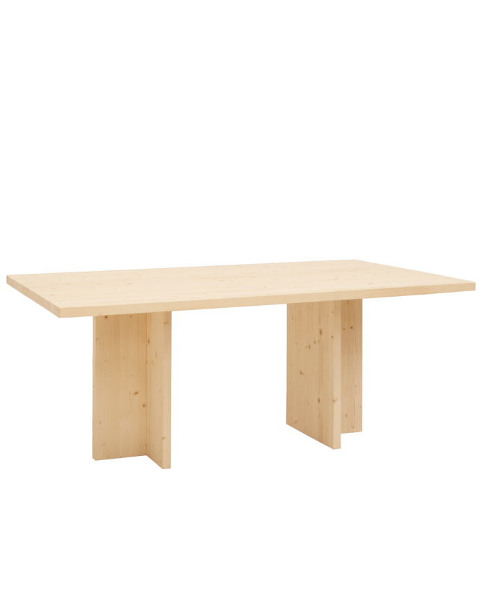 Deco wood Mesa de comedor de madera maciza en tono natural 160x90cm