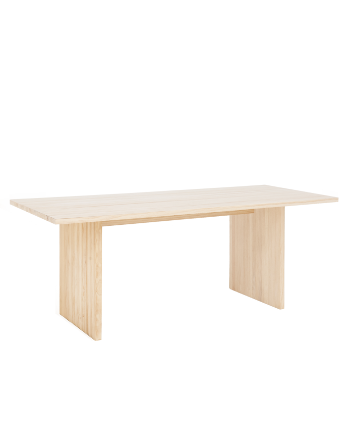 Deco wood Mesa de comedor de madera maciza en tono natural de 140cm