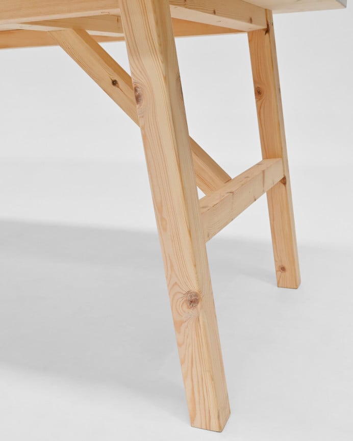 Deco Wood Mesa De Comedor De Madera Maciza En Tono Natural De 120x90cm