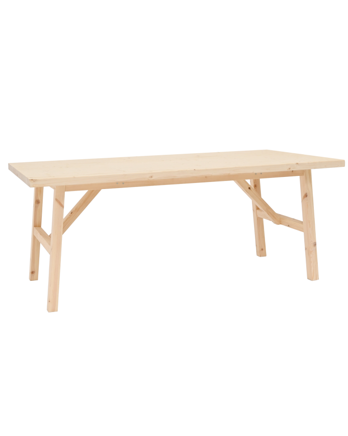 Deco wood Mesa de comedor de madera maciza en tono natural de 120x90cm