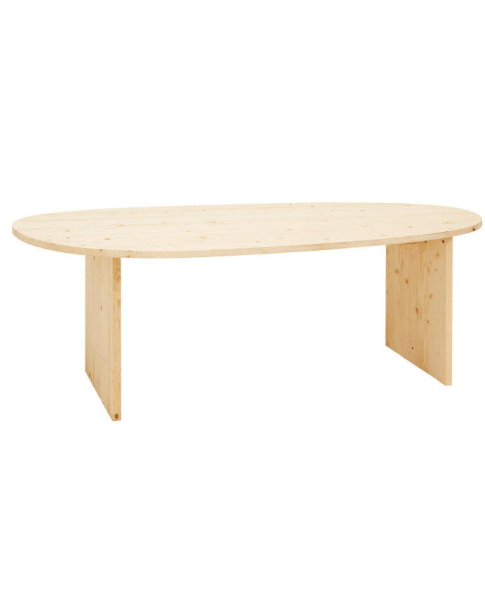 Deco wood Mesa de comedor de madera maciza en tono natural de 180cm