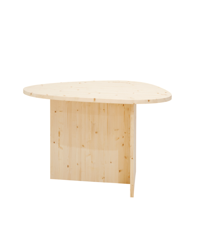 Deco wood Mesa de comedor de madera maciza en tono natural de 140cm
