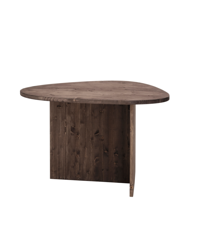 Deco wood Mesa de comedor de madera maciza en tono nogal de 140cm