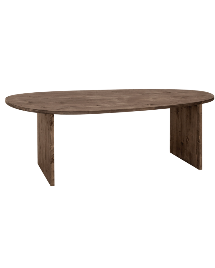 Deco wood Mesa de comedor de madera maciza en tono nogal de 180cm