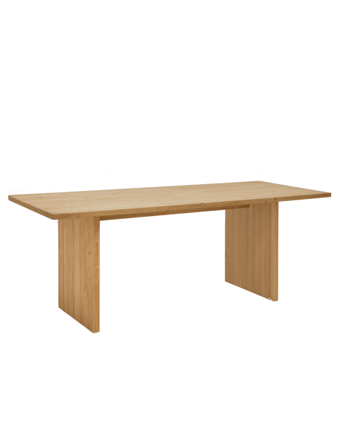 Deco wood Mesa de comedor de madera maciza en tono roble medio de 140cm