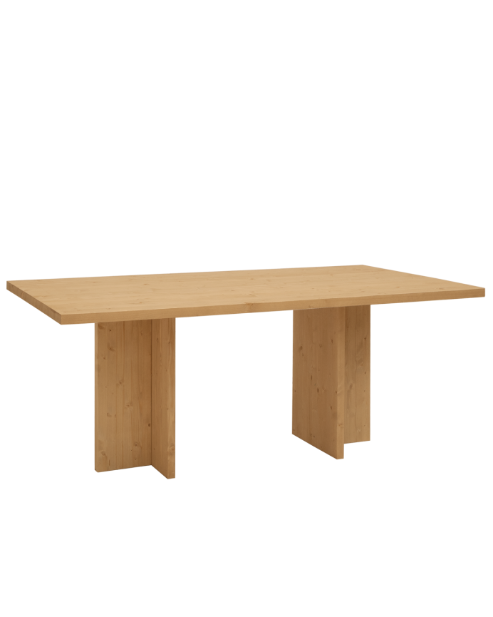 Deco wood Mesa de comedor de madera maciza en tono roble medio 160x90cm