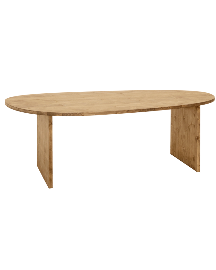 Deco wood Mesa de comedor de madera maciza en tono roble oscuro de 180cm