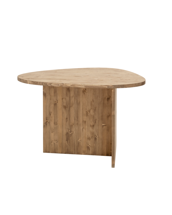 Deco wood Mesa de comedor de madera maciza en tono roble oscuro de 140cm