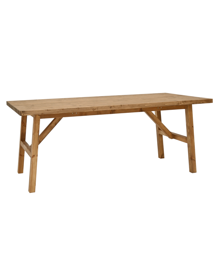 Deco wood Mesa de comedor de madera maciza en tono roble oscuro de 120x90cm