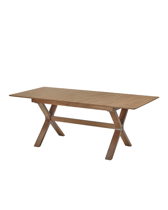 Deco wood Mesa de comedor extensible de madera en tono roble oscuro de 140-180cm