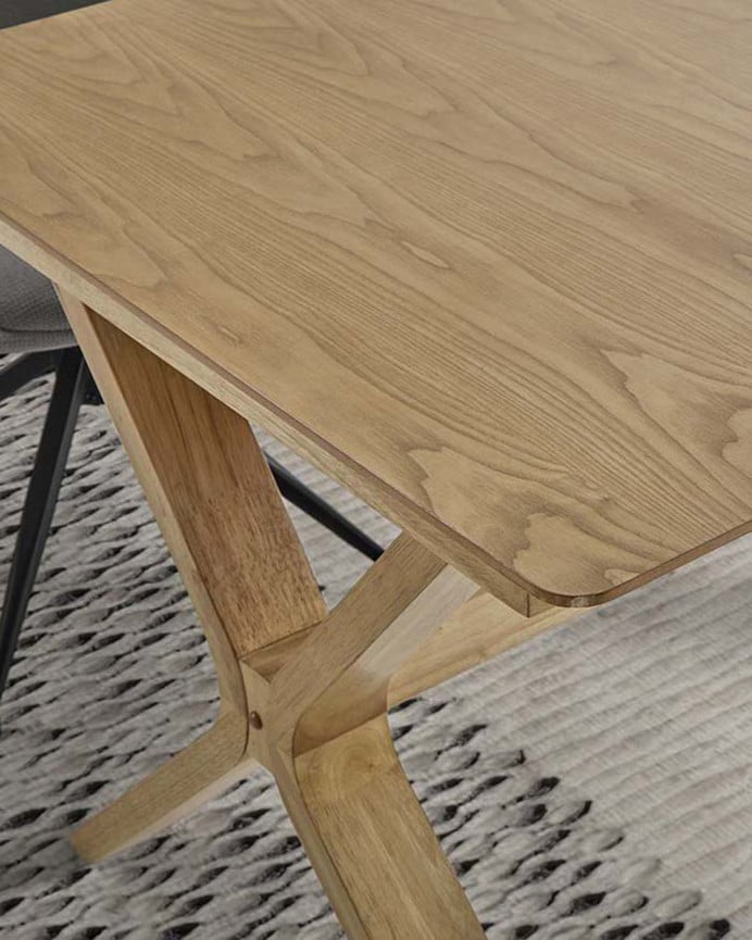 Deco Wood Mesa De Comedor Extensible De Madera Natural De 140-180cm