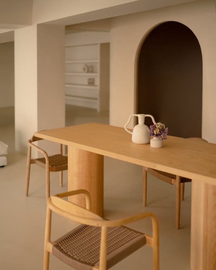 Deco Wood Mesa De Comedor Rectangular En Madera De Fresno De 160x80cm