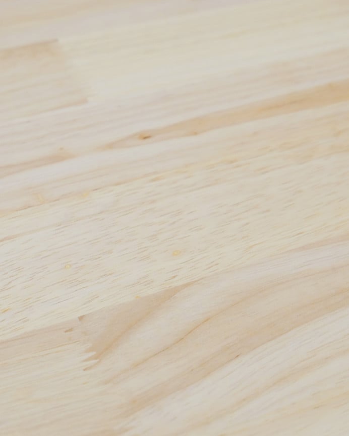 Deco Wood Mesa De Madera Maciza Acabado Natural Con Patas De Hierro Negras De 120x60cm