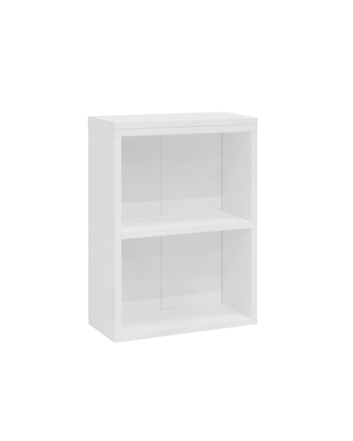 Deco wood Mesita auxiliar de madera maciza en tono blanca