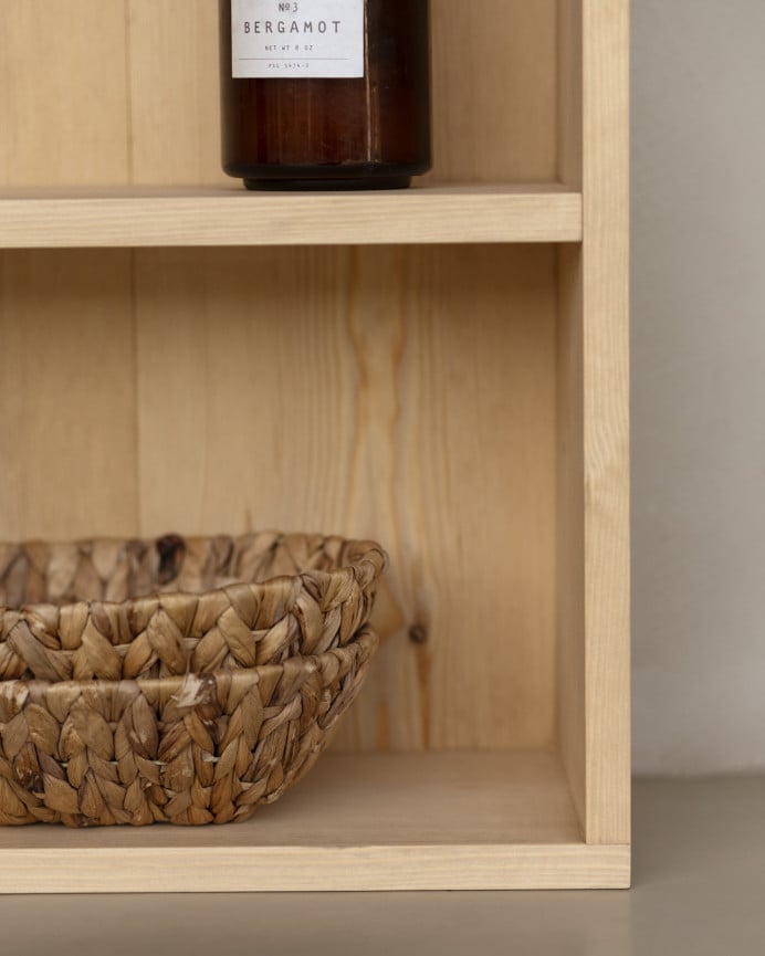 Deco Wood Mesita Auxiliar De Madera Maciza En Tono Natural