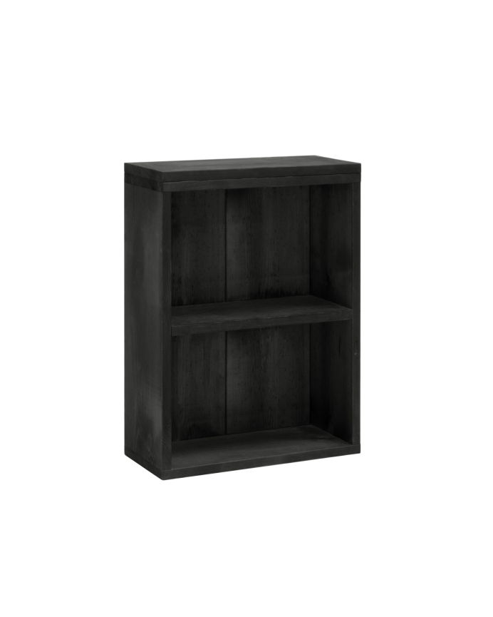 Deco wood Mesita auxiliar de madera maciza en tono negra