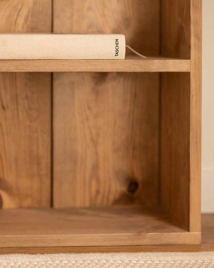 Deco Wood Mesita Auxiliar De Madera Maciza En Tono Roble Oscuro