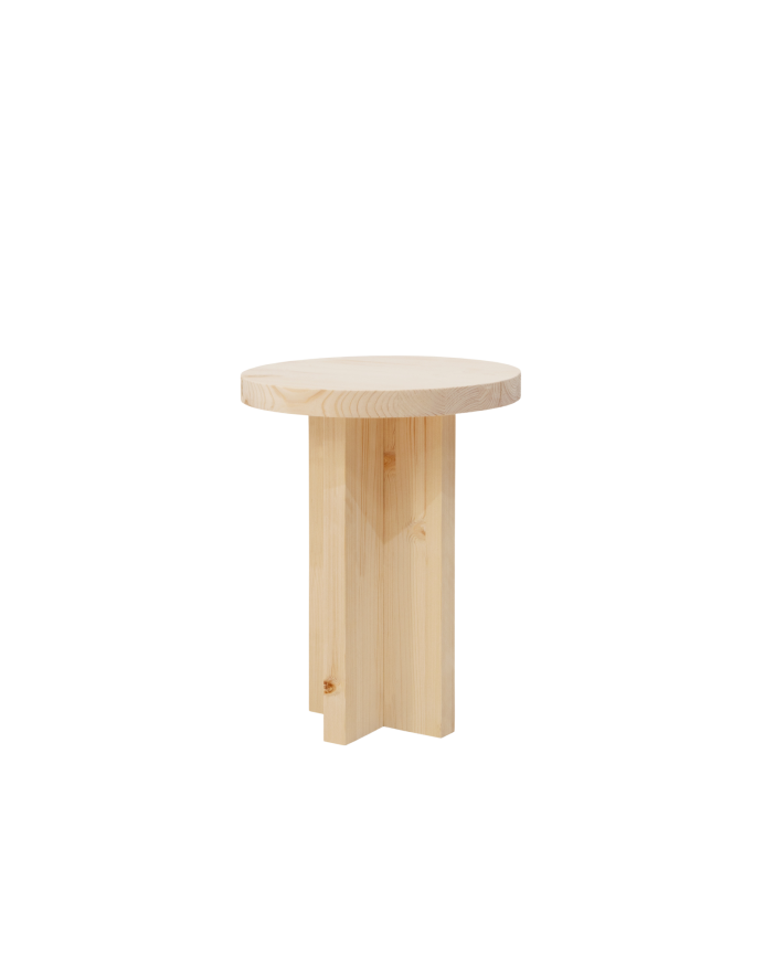 Deco wood Mesita de noche de madera maciza en tono natural de 45x35cm