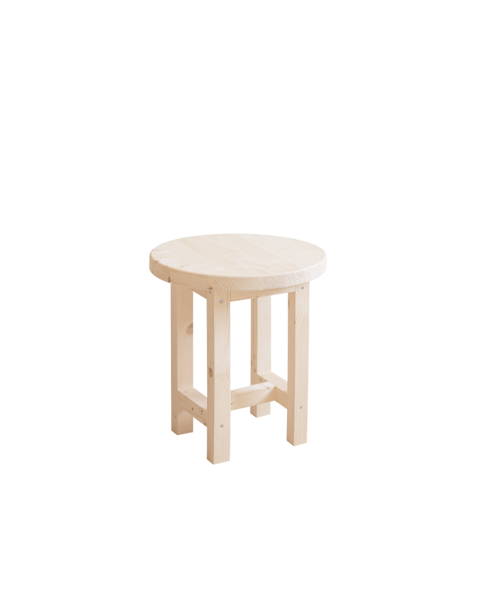 Deco wood Mesita de noche de madera maciza en tono natural de 40x35cm