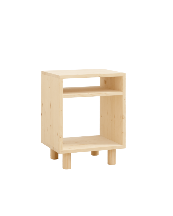 Deco wood Mesita de noche de madera maciza en tono natural de 50 5x32cm
