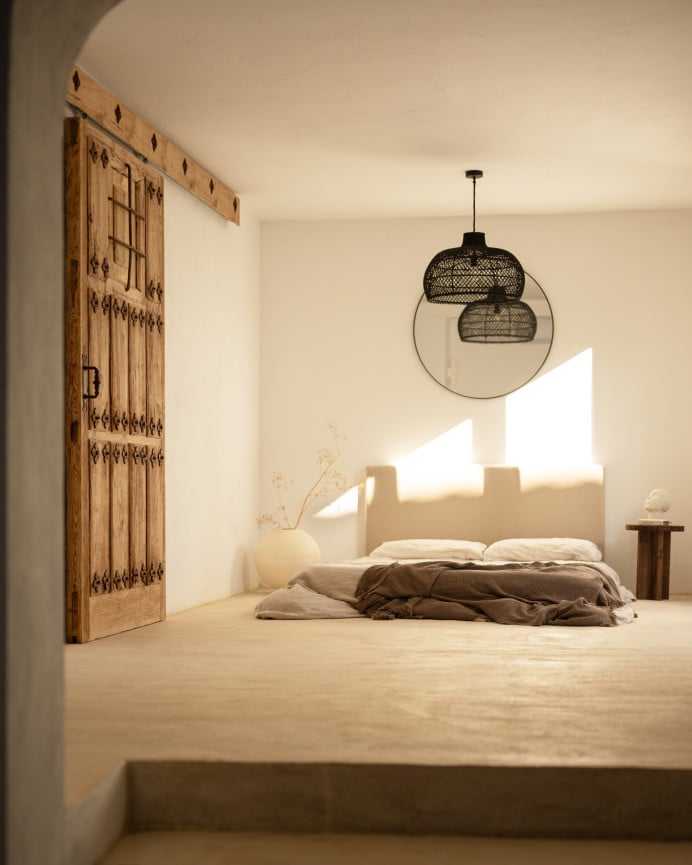 Deco Wood Mesita De Noche De Madera Maciza En Tono Nogal De 45x35cm