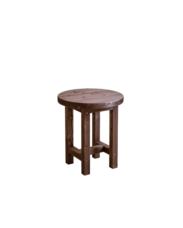 Deco wood Mesita de noche de madera maciza en tono nogal de 40x35cm