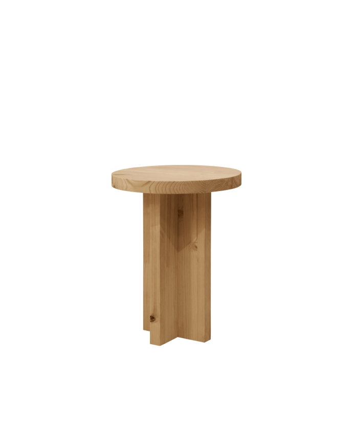 Deco wood Mesita de noche de madera maciza en tono roble medio de 45x35cm