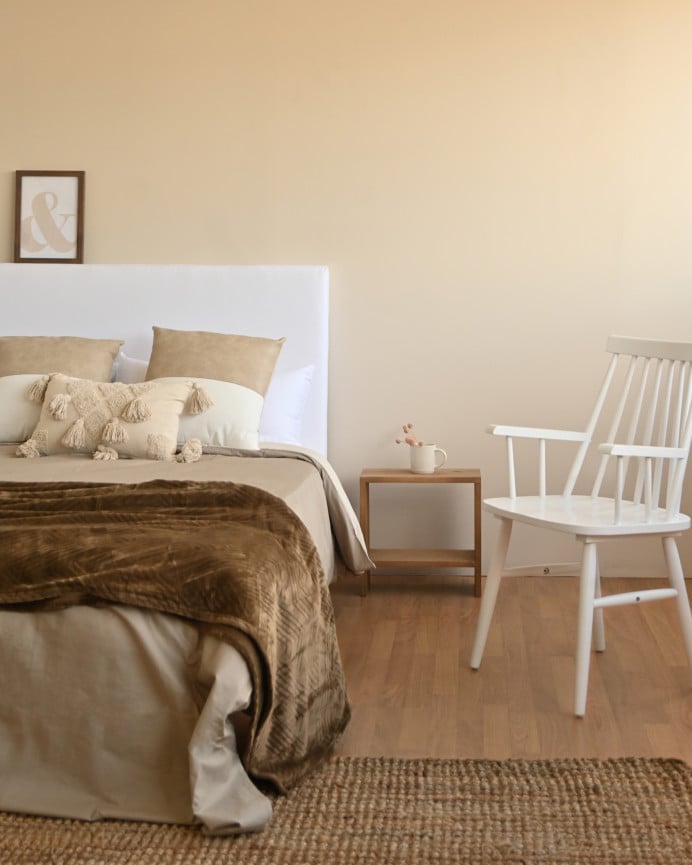 Deco Wood Mesita De Noche De Madera Maciza En Tono Roble Oscuro De 40x20cm