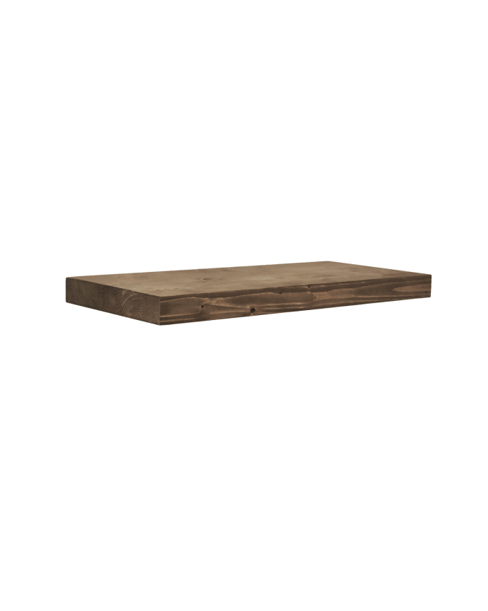 Deco wood Mesita de noche de madera maciza flotante en tono nogal de 45cm