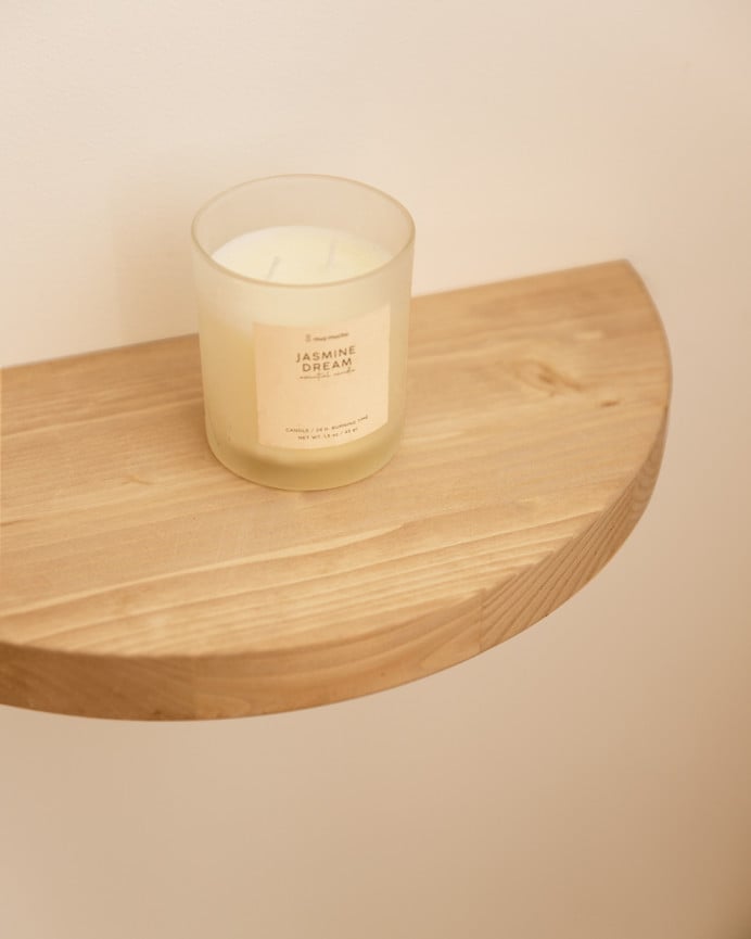 Deco Wood Mesita De Noche De Madera Maciza Flotante En Tono Roble Medio De 3 2x40cm