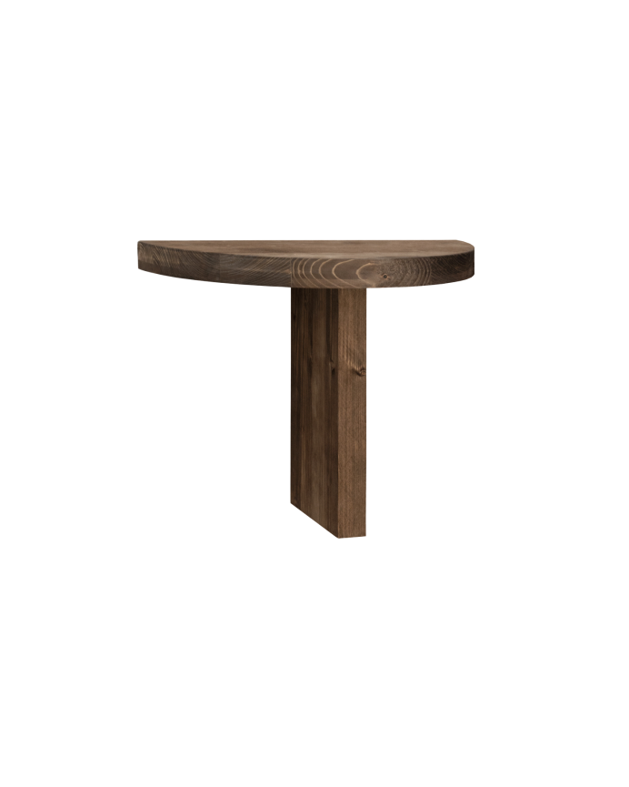 Deco wood Mesita de noche de madera maciza flotante en tono nogal de 27x40cm