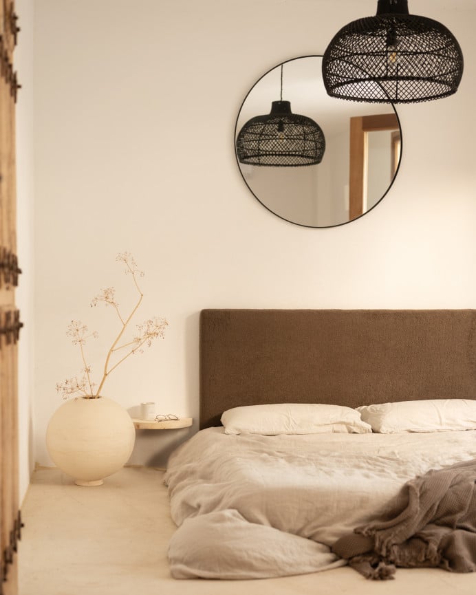 Deco Wood Mesita De Noche De Madera Maciza Flotante En Tono Natural De 3 2x40cm