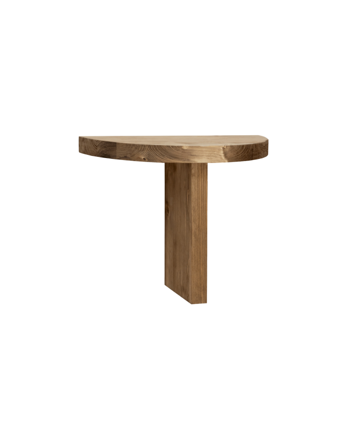 Deco wood Mesita de noche de madera maciza flotante en tono roble oscuro de 27x40cm