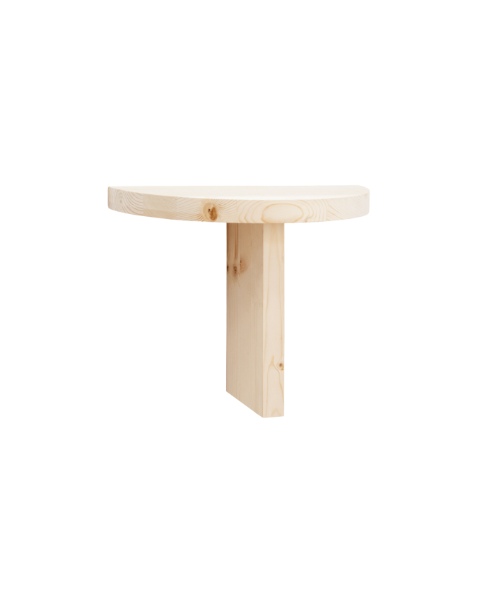 Deco wood Mesita de noche de madera maciza flotante en tono natural de 27x40cm