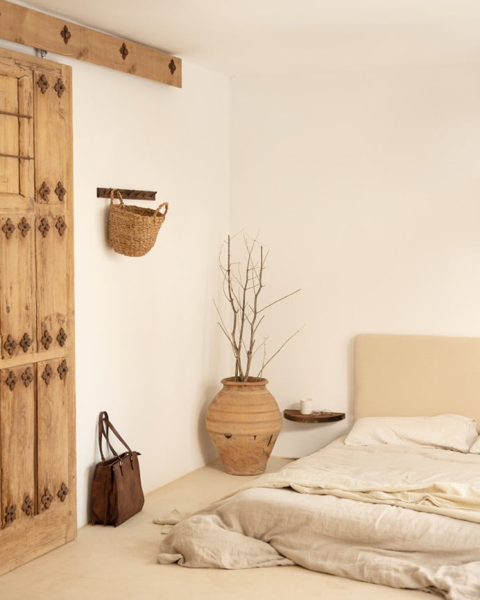 Deco Wood Mesita De Noche De Madera Maciza Flotante En Tono Nogal De 3 2x40cm