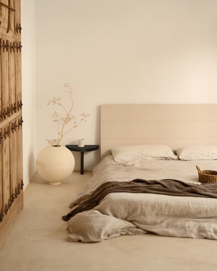 Deco Wood Mesita De Noche De Madera Maciza Flotante En Tono Negro De 27x40cm