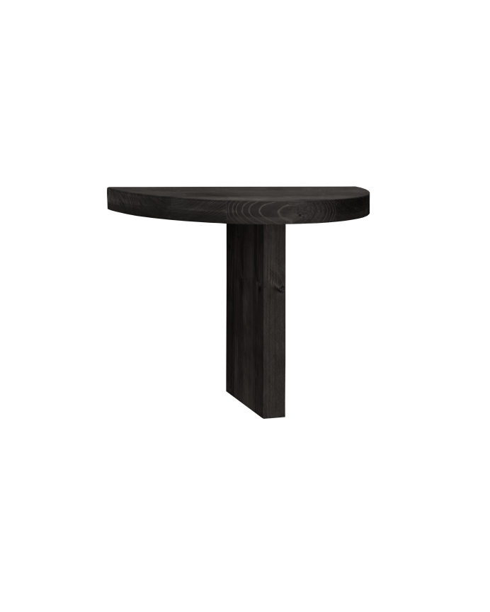 Deco wood Mesita de noche de madera maciza flotante en tono negro de 27x40cm