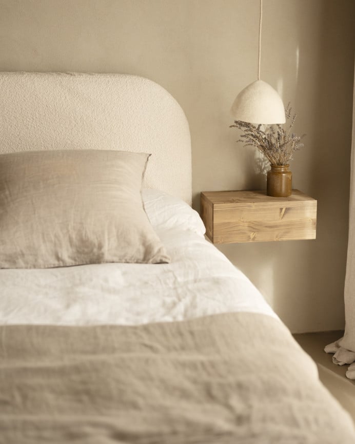 Deco Wood Mesita De Noche De Madera Maciza Flotante En Tono Roble Oscuro De 40cm