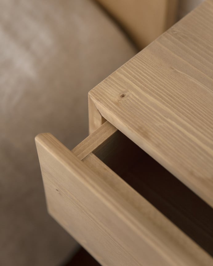 Deco Wood Mesita De Noche De Madera Maciza Flotante En Tono Roble Medio De 40cm